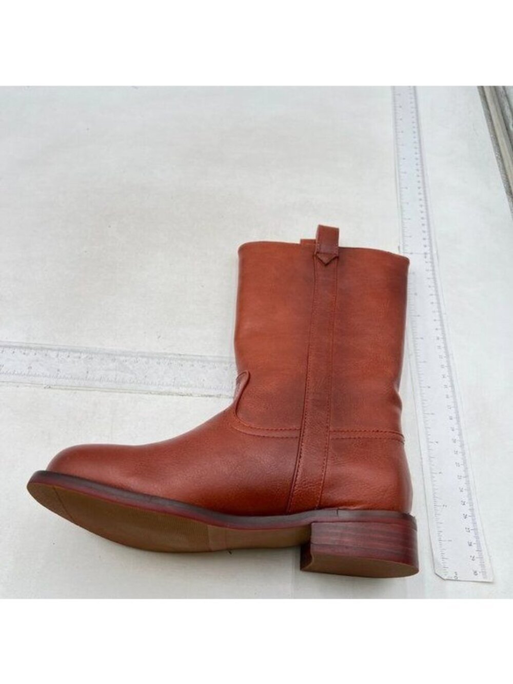 Women's Mid Calf Boot Chunky Heel Round Toe Riding Motorcycle Biker Combat Boots
